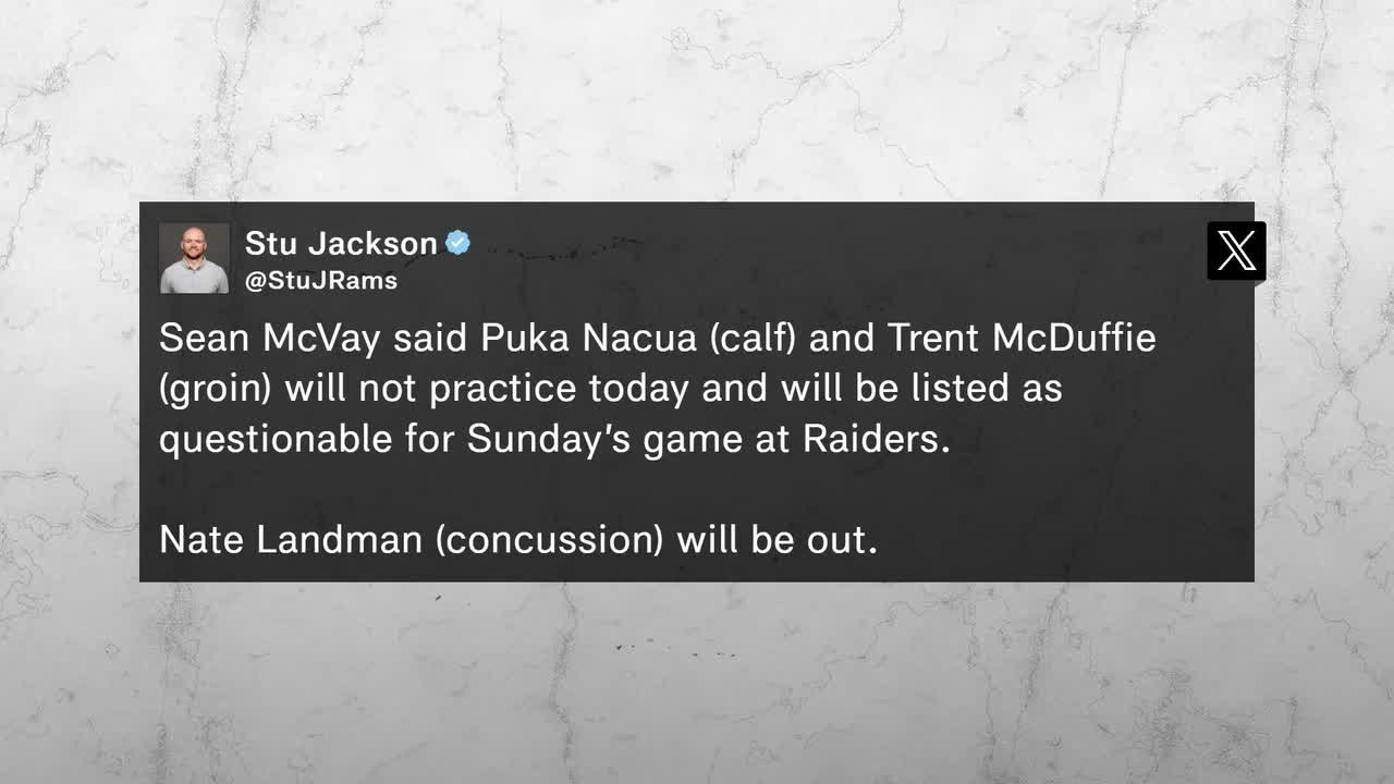 Puka Nacua (calf) is questionable for Sunday vs. Raiders 'The NFL Report'