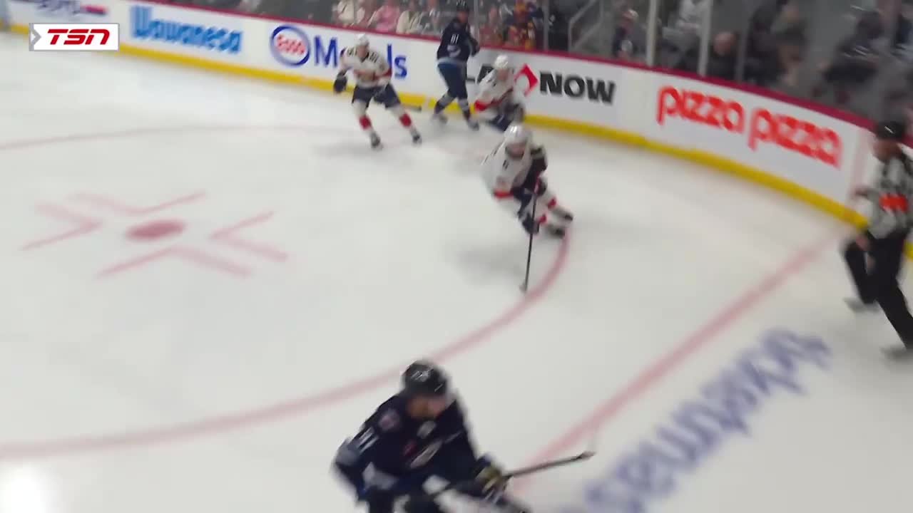Akira Schmid with a Goalie Save vs. Winnipeg Jets