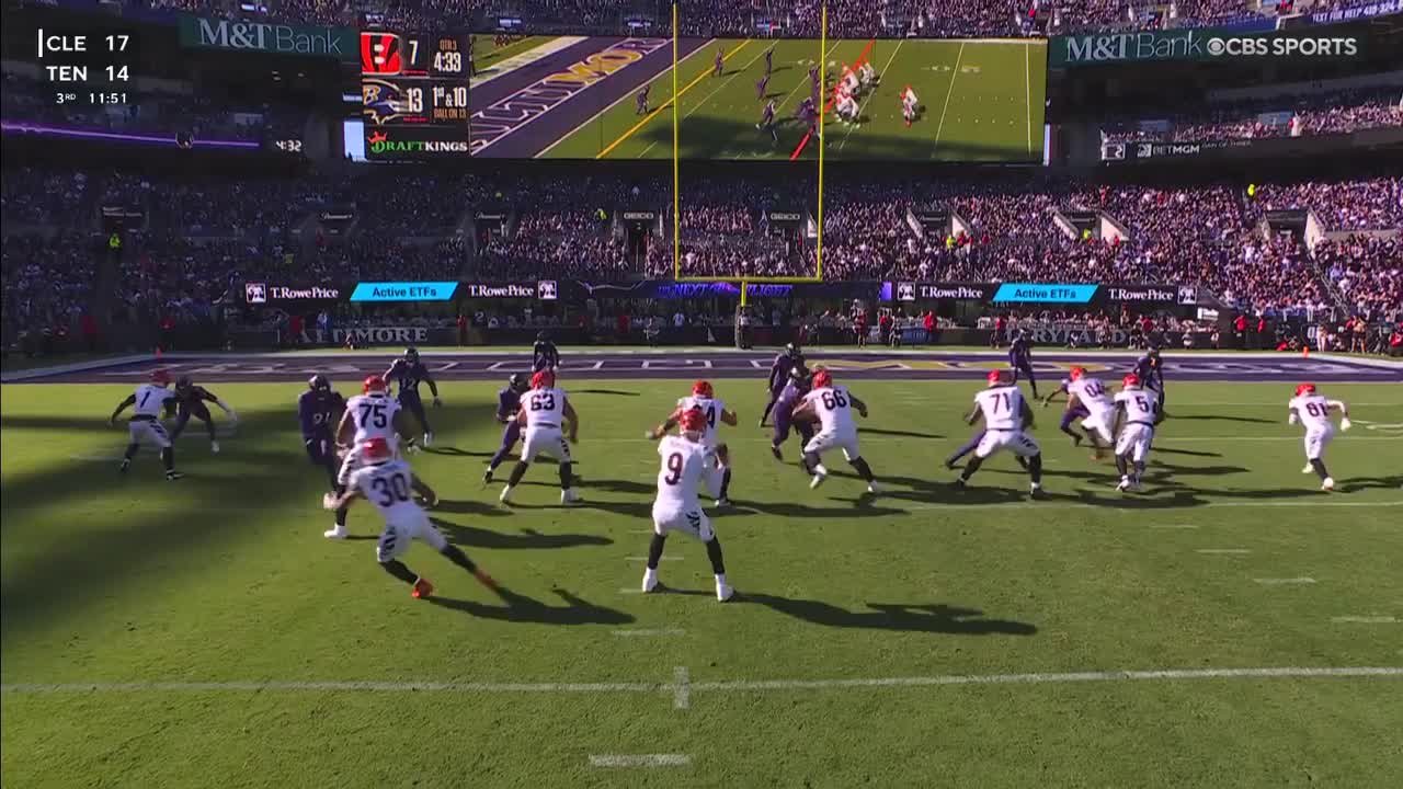 Tee Higgins' best catches from 148-yard game vs. Ravens Week 7