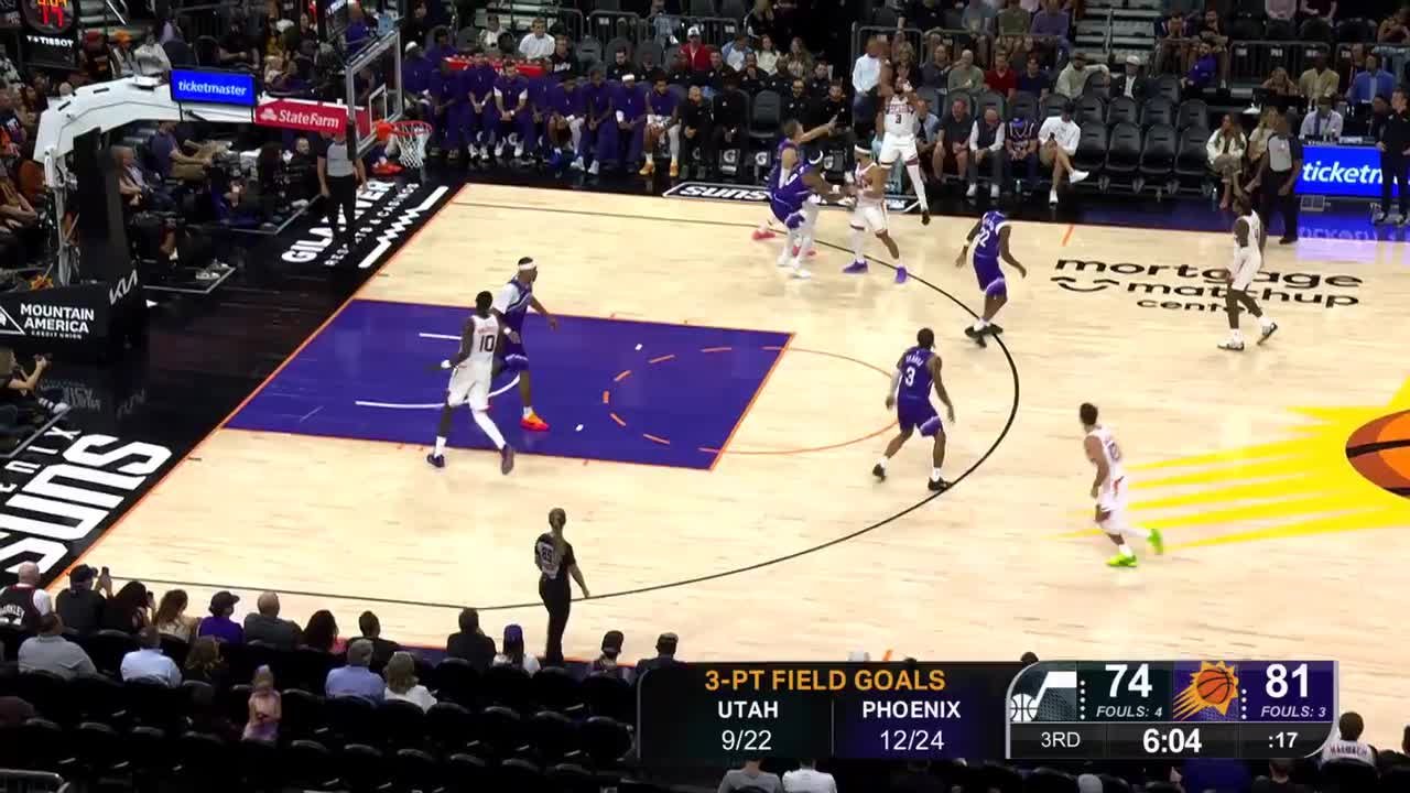 Dillon Brooks hits from way downtown