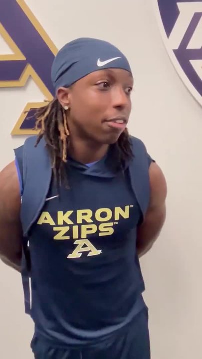 Akron football player Aamii Branch talks ahead of 2026 season, Video