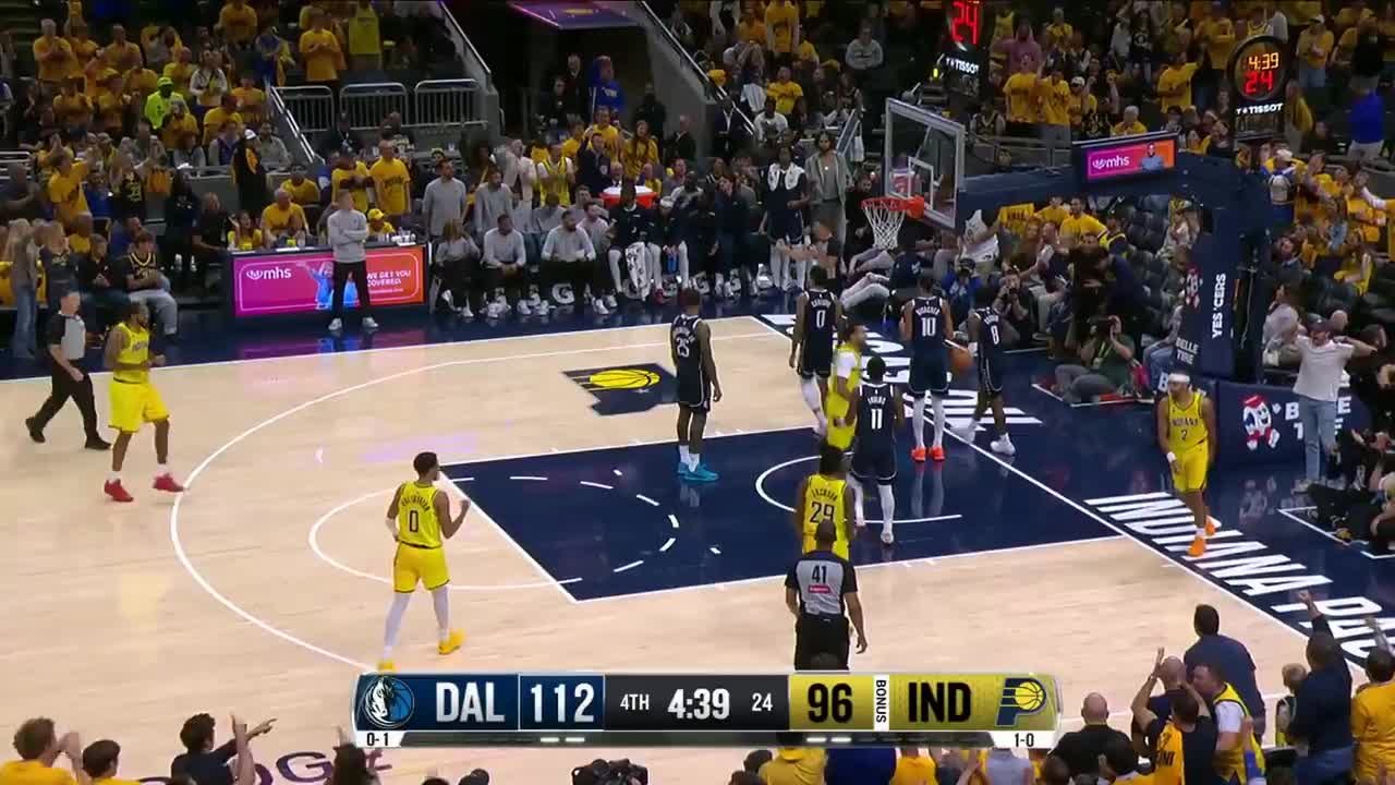 Andrew Nembhard finishes through contact