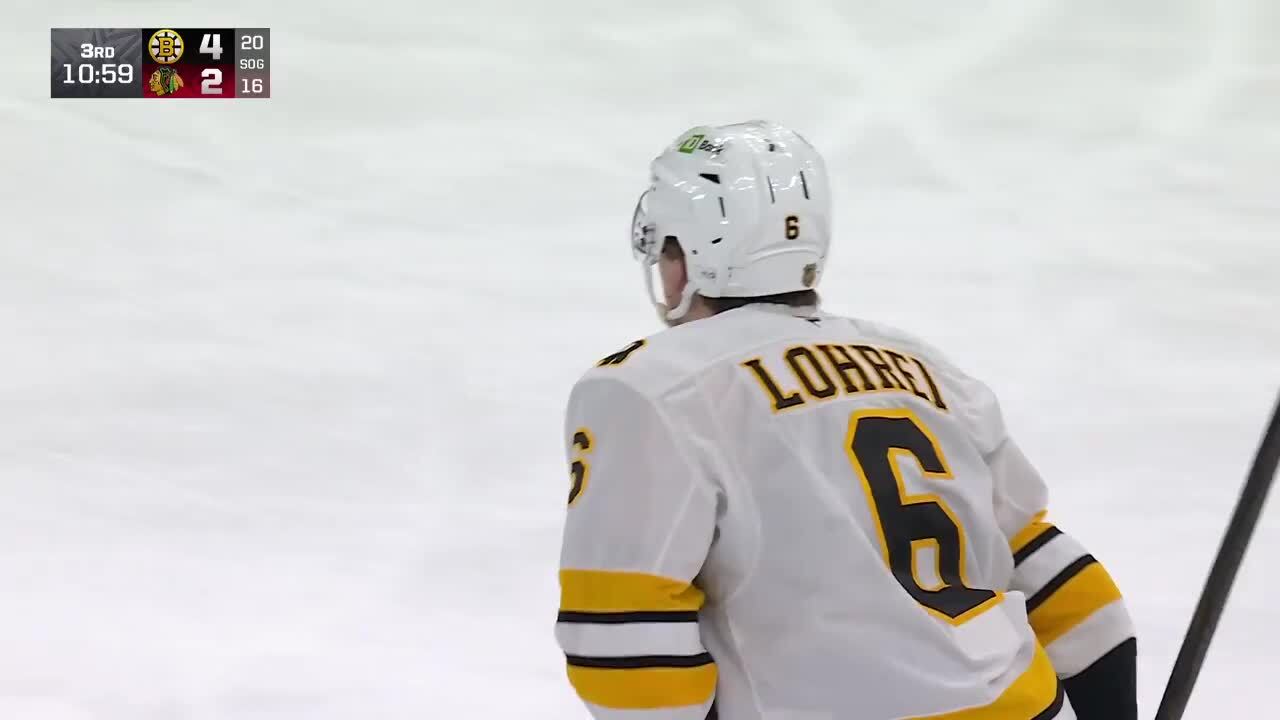 Mason Lohrei with a Powerplay Goal vs. Chicago Blackhawks