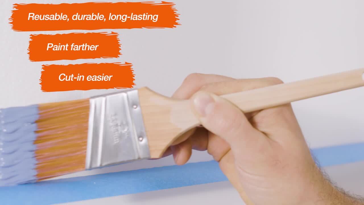 Grip Tight Tools 1.5 Professional Orange Plus Paint Brush with Soft Grip,  General Purpose Polyester-Blend Bristles Provide a Stretch Finish for