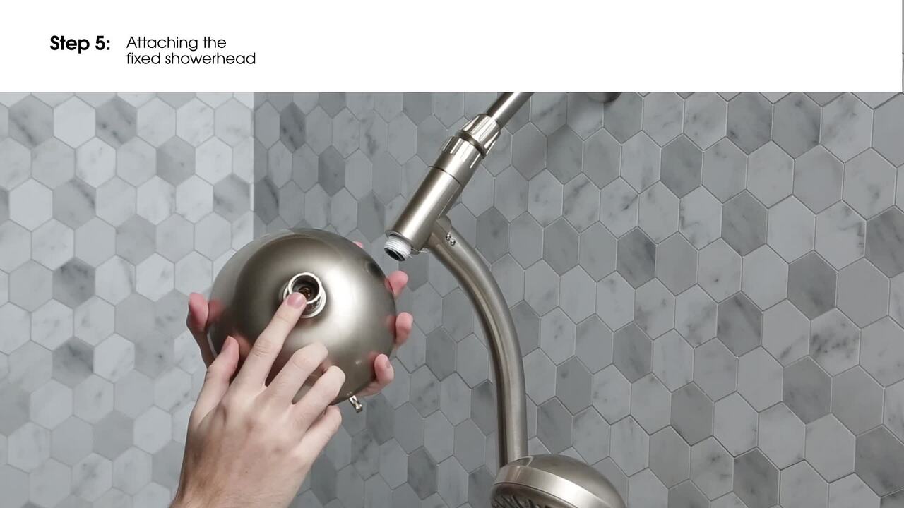 6-Spray Wall Bar Raincan Showerhead with 6-Spray Handshower in Brushed Nickel 6-Spray Wall Bar Raincan Showerhead with 6-Spray Handshower in Brushed Nickel
