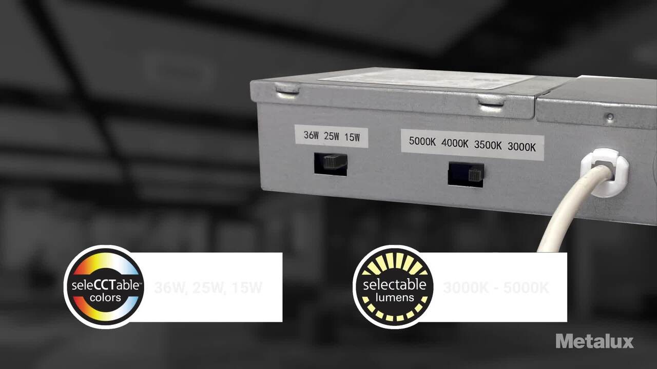 Metalux 2 x 2 ft. Selectable 4500/3200/2000 Lumens, Integrated LED