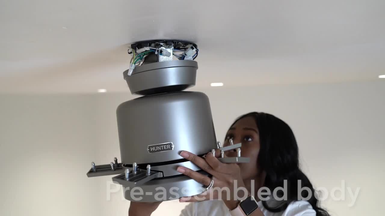 Hunter - Crestfield 52 in. Indoor Fresh White Ceiling Fan with Light Kit Included