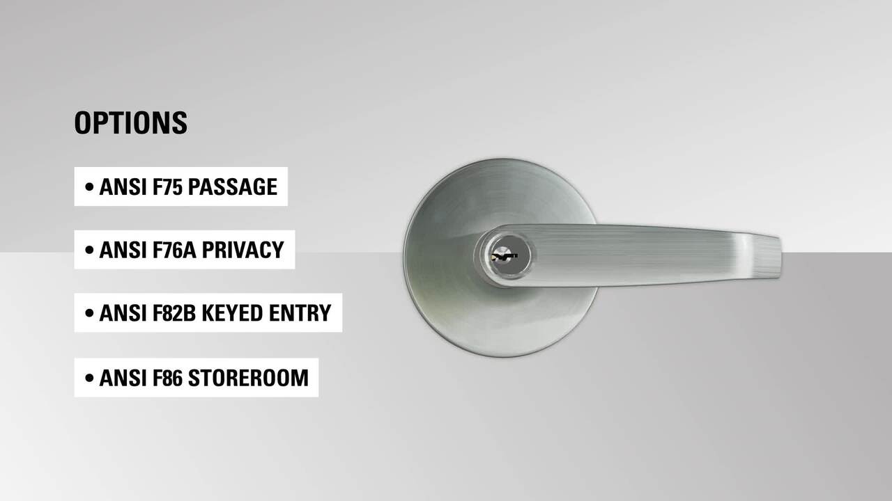 Commercial 2-3/4 in. Satin Chrome Heavy Duty Privacy Bed/Bath Door Lever Commercial 2-3/4 in. Satin Chrome Heavy Duty Privacy Bed/Bath Door Lever
