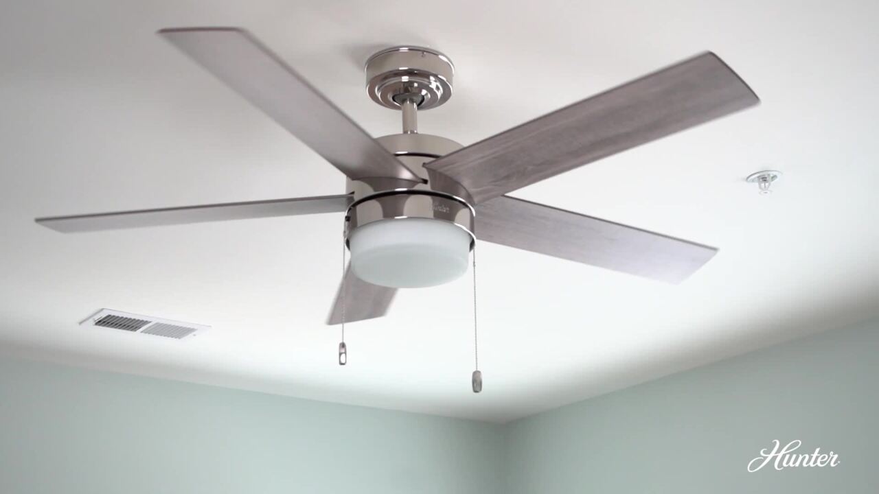 Hunter Fan 42 inch Low Profile Fresh White Indoor Ceiling Fan with Light Kit 