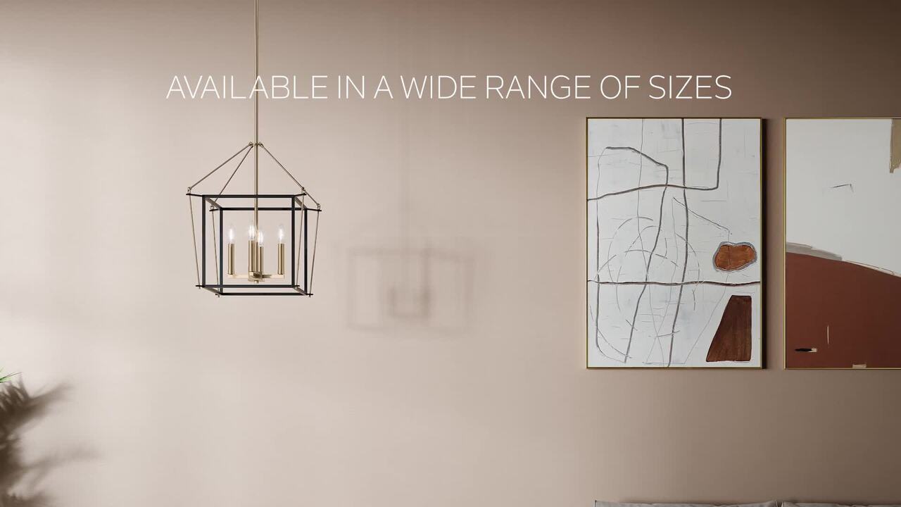 Kichler Eisley 8-Light Polished Nickel Modern/Contemporary Lantern Led, Large Hanging Pendant Light