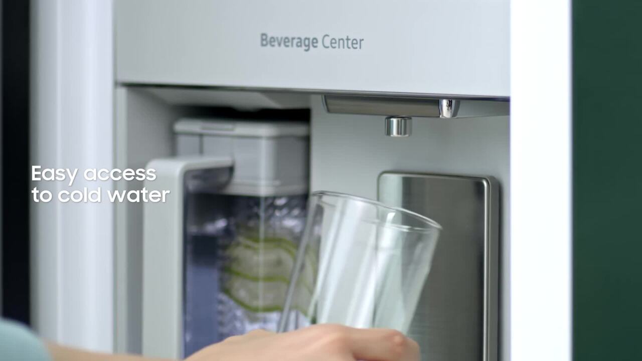 Samsung - Bespoke 29 Cu. ft 4-Door French Door Refrigerator with Beverage Center - Morning Blue Glass