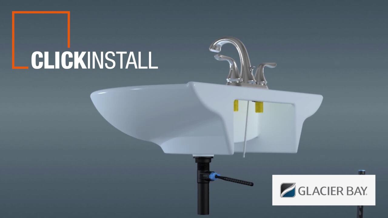 2-Handle High-Arc Bathroom Faucet in Brushed Nickel Glacier Bay Dorset 8 in 