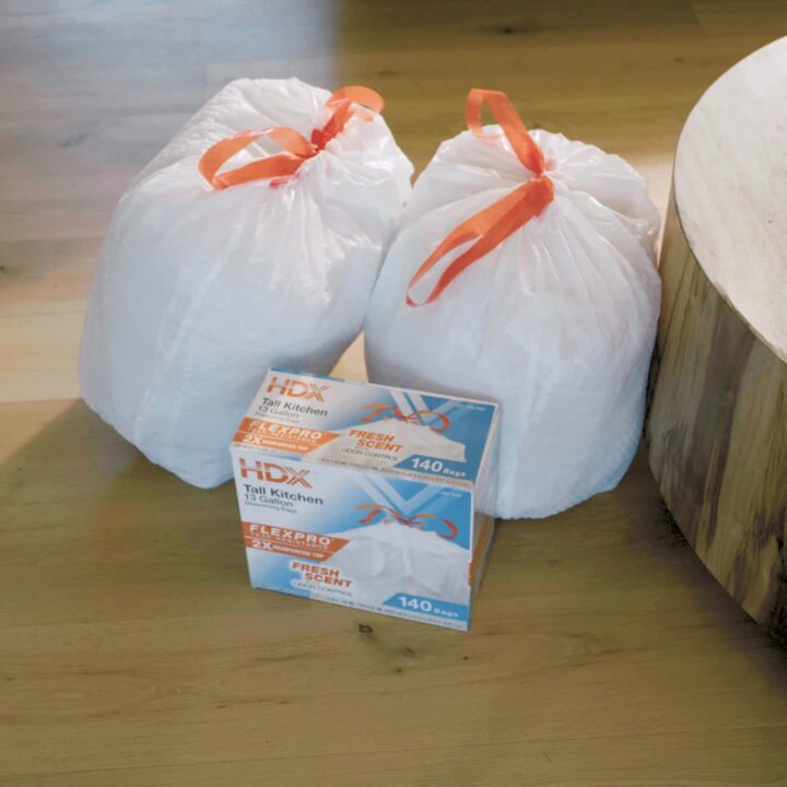 HDX FlexPro 13 Gallon Reinforced Top Drawstring Kitchen Trash Bags (150- Count) HD13XHF150W - The Home Depot