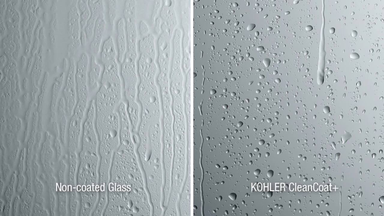 KOHLER Fluence 59.625 in. W x 58 in. H Sliding Frameless Bathtub Door in Anodized Matte Nickel with Crystal Clear Glass