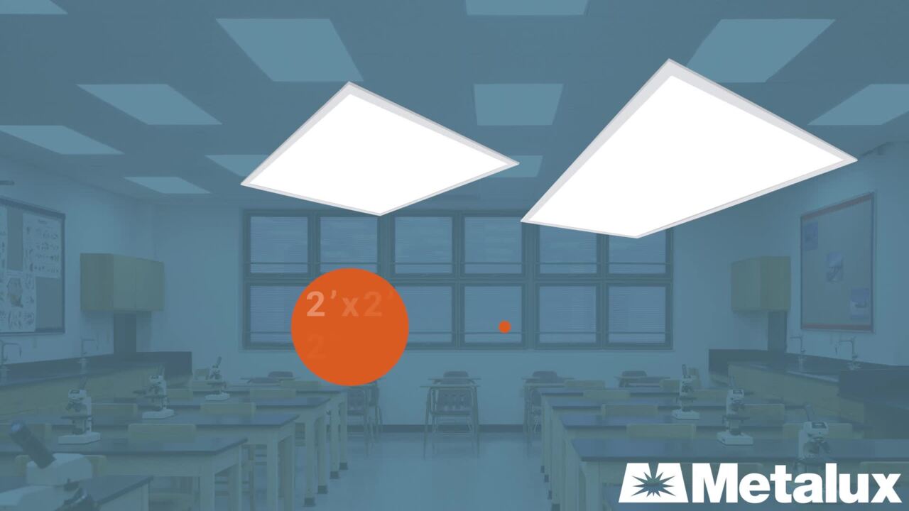 Metalux 2 ft. x 4 ft. Integrated LED Panel Light, Selectable 4800/3350/2500 Lumens and 3500/4000/5000 Sel CCT
