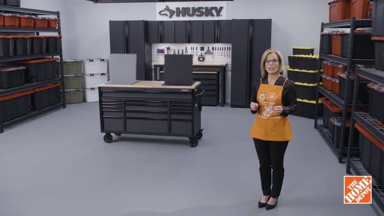 Husky Gray 18 x 18 x 2.1 Thick PVC Exercise/Gym Flooring Tiles (6