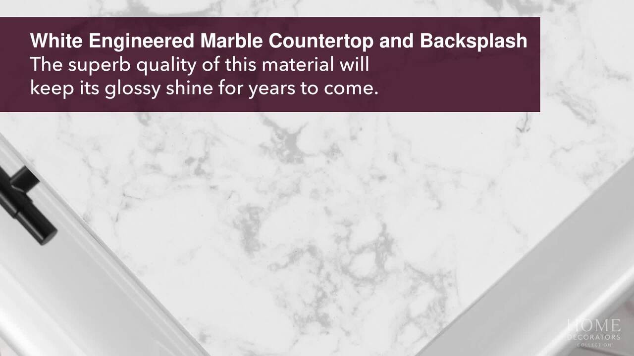 Doveton 30 in. Single Sink Freestanding White Bath Vanity with White Engineered Marble Top (Fully Assembled)