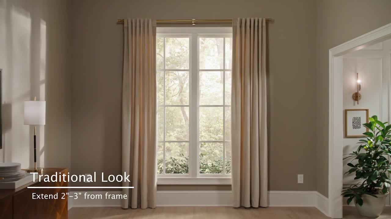 Home Decorators Collection 36 in. - 72 in. Telescoping 1 in. Single Curtain Rod Kit in Oil-Rubbed Bronze with Urn Square Finials - image 4