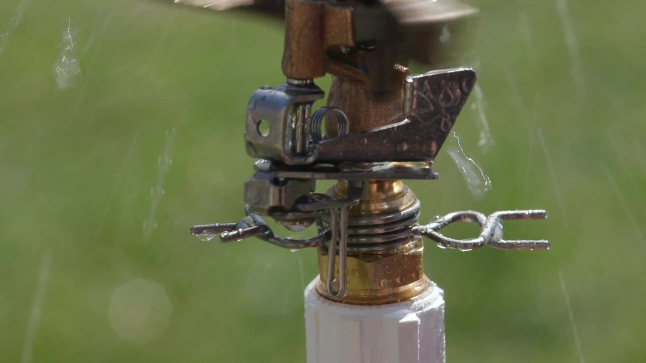 Rain Bird 25PJ Brass Impact Sprinkler on a Spike, Adjustable 20-41 ft.  25PJLSP - The Home Depot