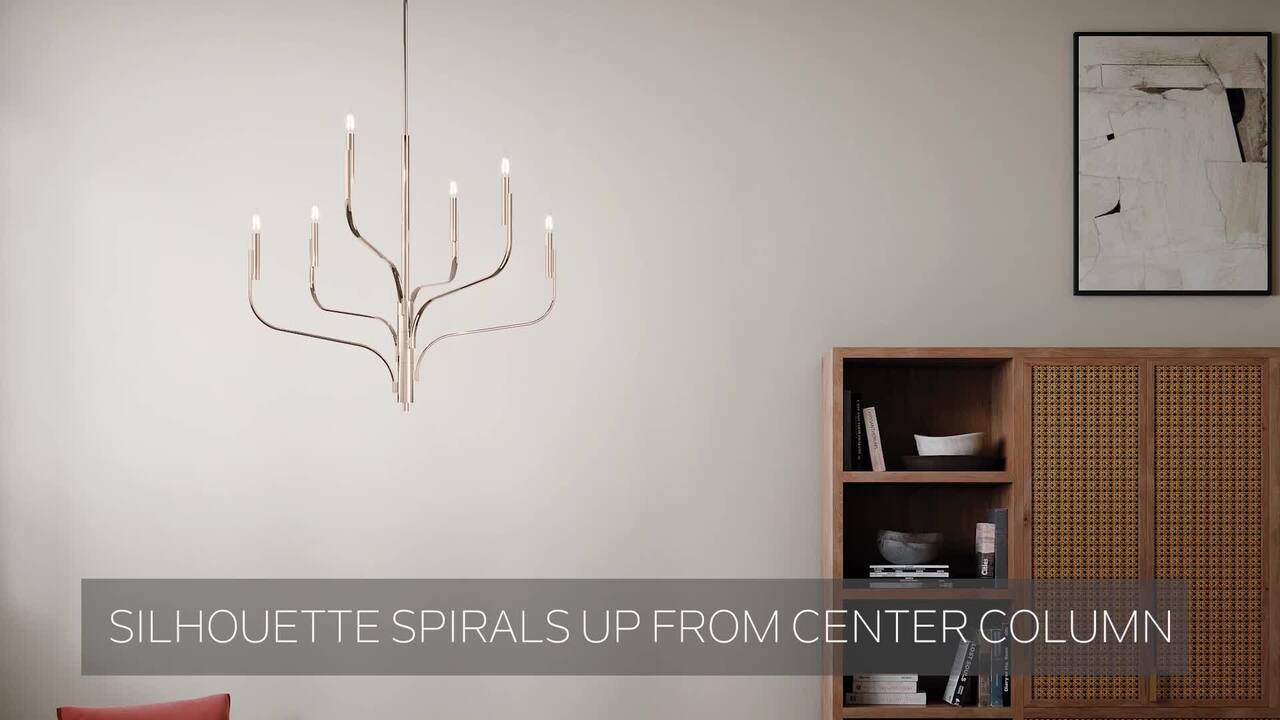 Kichler Livadia 8-Light Polished Nickel Modern/Contemporary Bare Bulb Chandelier