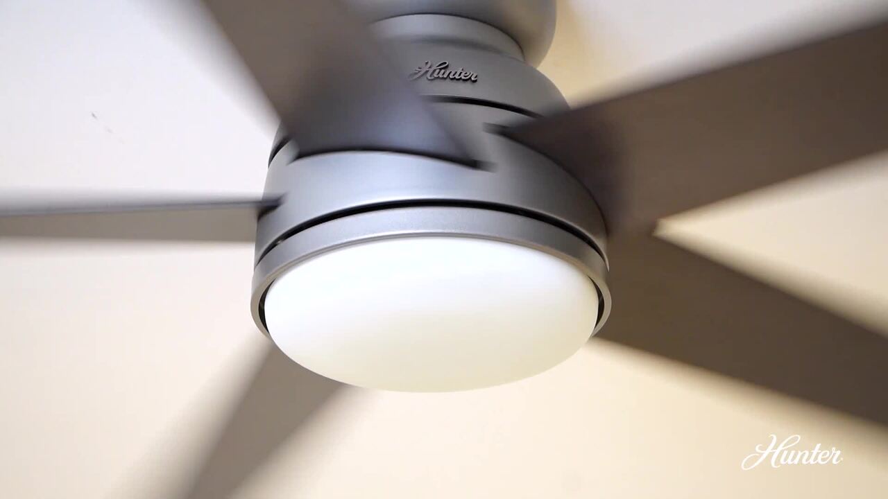 Hunter Romulus 60 In Integrated Led Indoor Matte Silver Smart Ceiling Fan With Light Kit And Remote The Home Depot