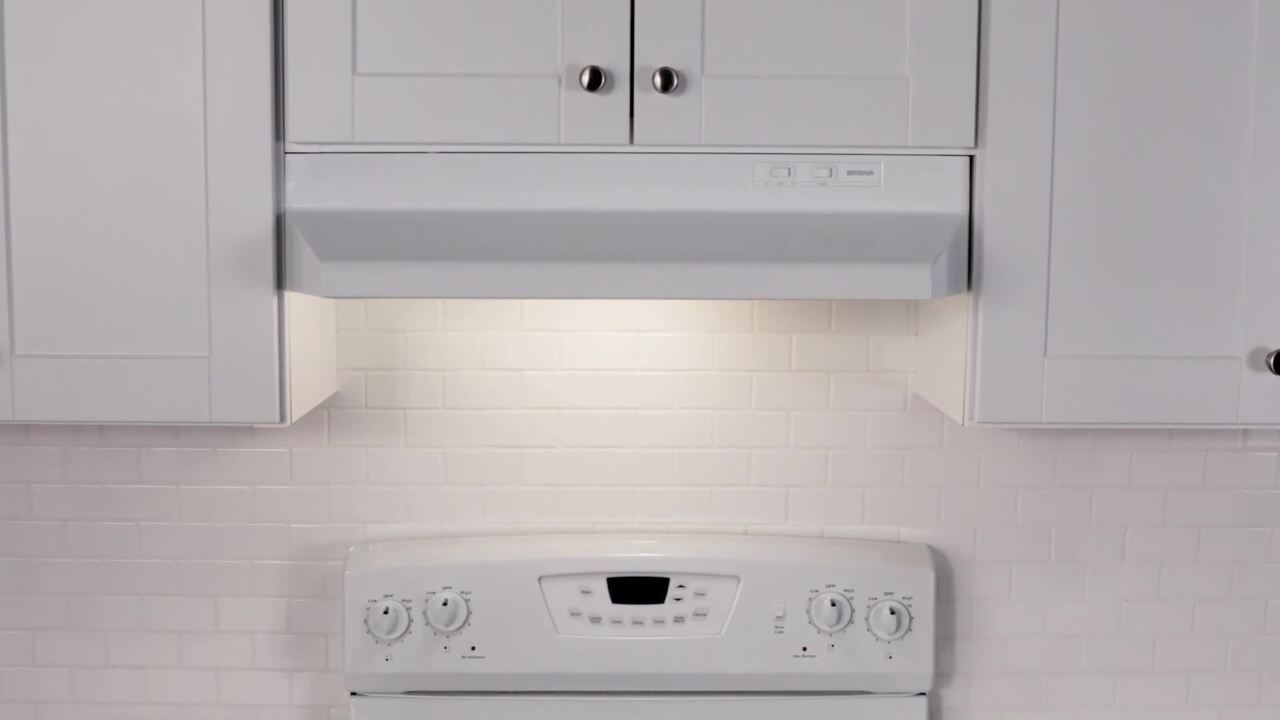 Broan® 30-Inch Ducted Under-Cabinet Range Hood w/ Easy Install System, 210  Max Blower CFM, White