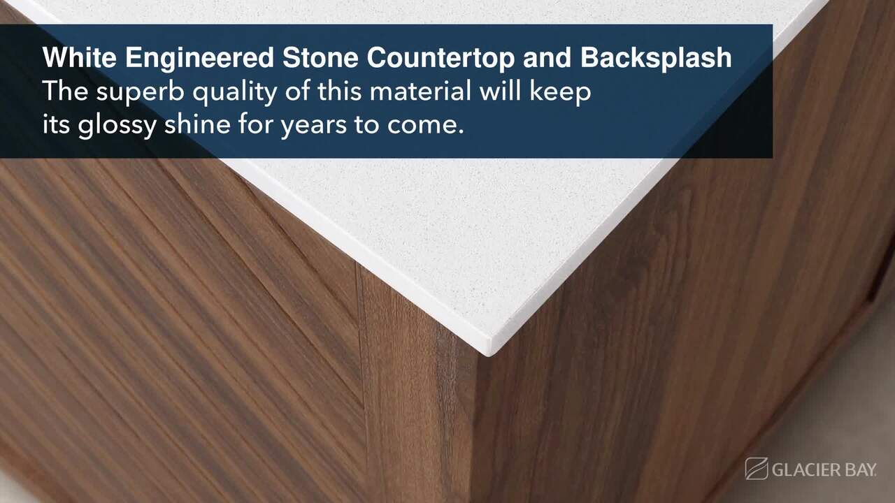 Huckleberry 36 in. W x 19 in. D x 34 in. H Single Sink Bath Vanity in Spiced Walnut with White Engineered Stone Top