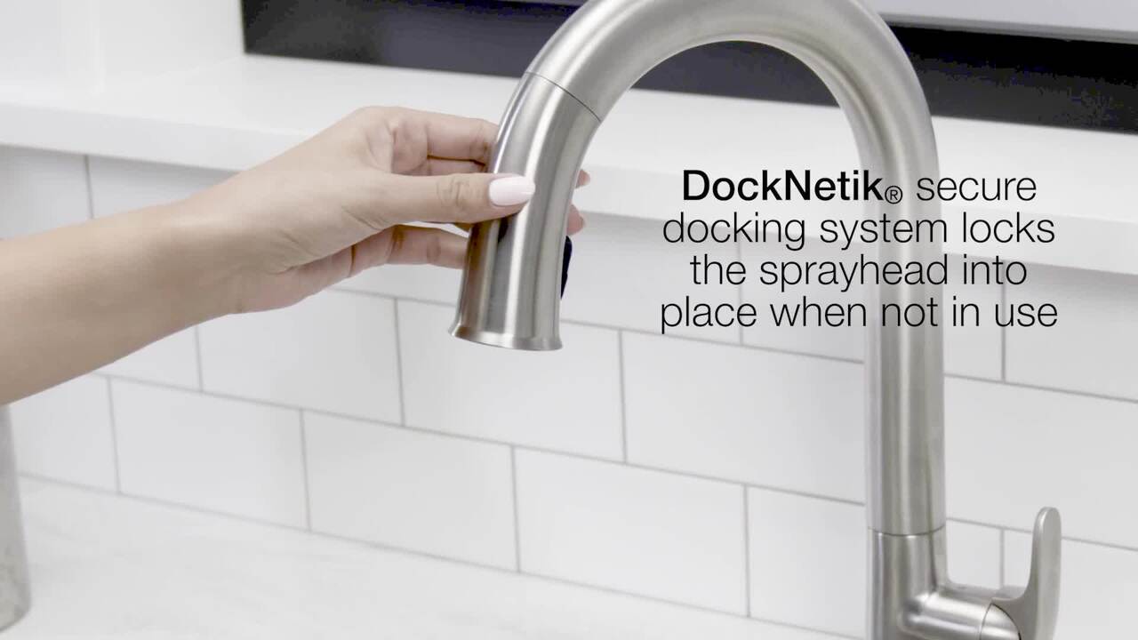 Sensate AC-Powered Touchless Kitchen Faucet in Polished Chrome with  DockNetik and Sweep Spray