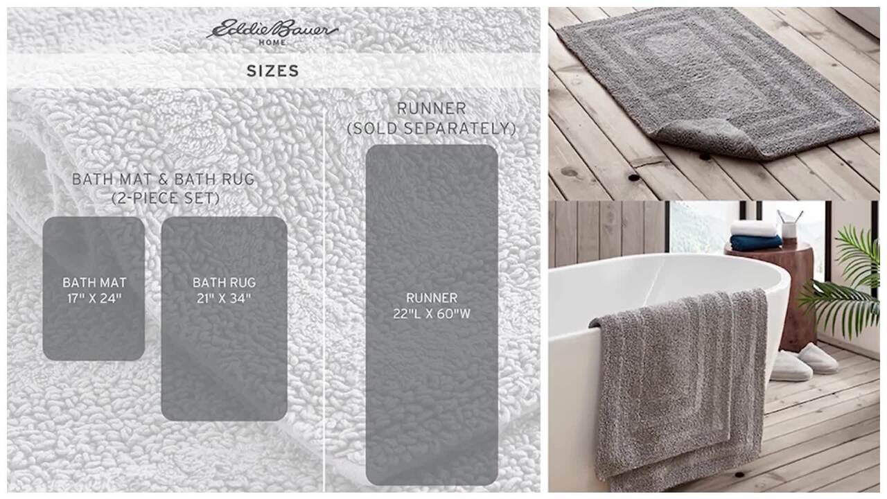 Eddie Bauer Logan 100% Cotton Bath Rug with Non-Slip Backing & Reviews