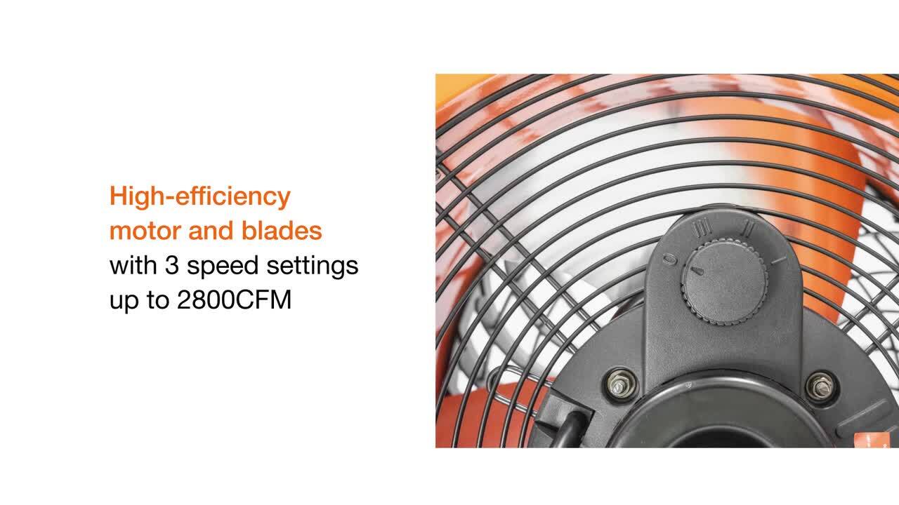Reviews for Commercial Electric 16 in. 3-Speed Floor Fan in Orange High  Velocity Turbo
