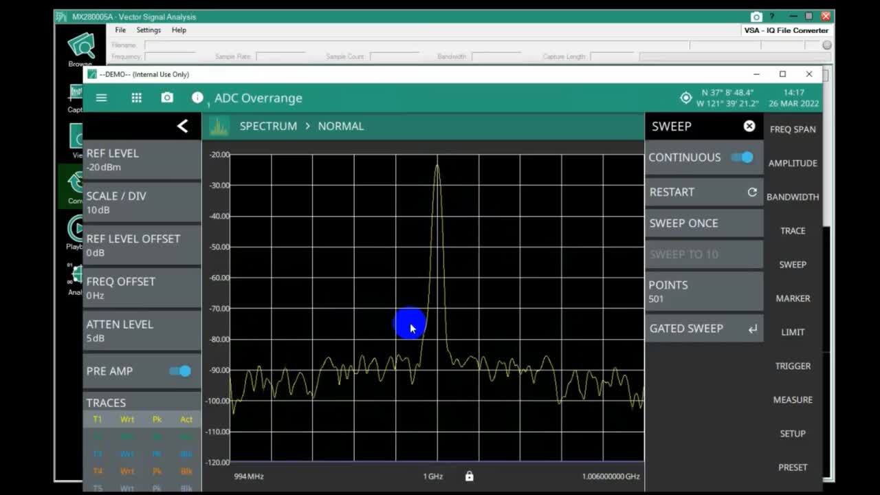 IQ Signal Master MX280005A Software File Conversion Feature