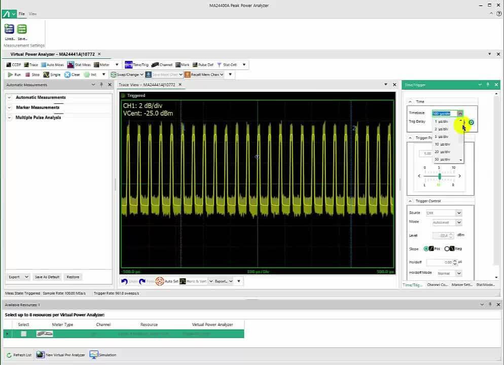 Pulse Measurements with Anritsu MA244xxA Peak Power Sensors
