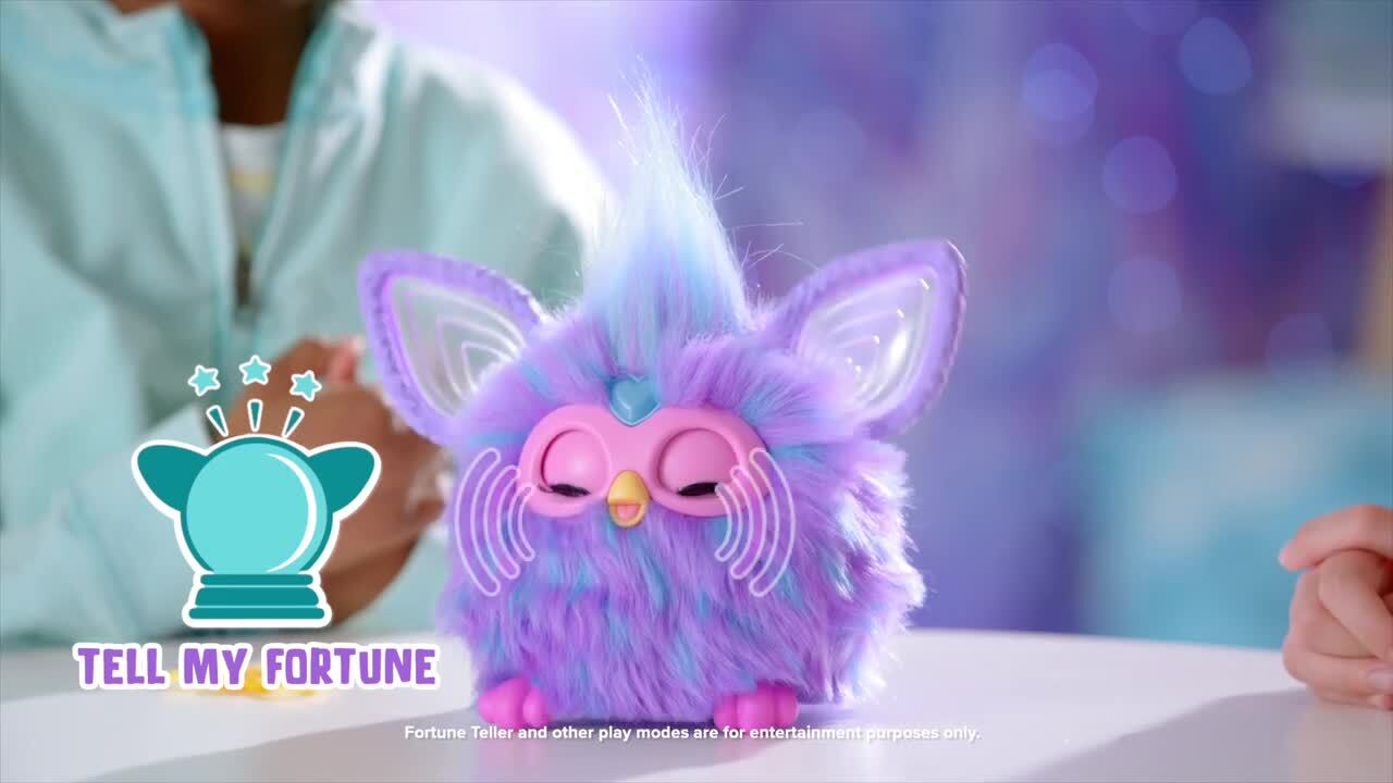 Furby MINI With Suction Plush Soft Toy 4 11/16in hasbro famosa Purple