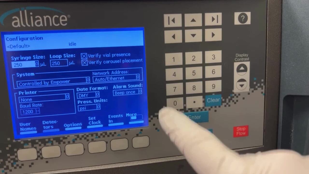 How to set the installed loop and syringe size on a 2695