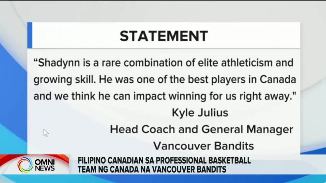 Filipino Canadian basketball player sa Vancouver Bandits | OMNI News Filipino