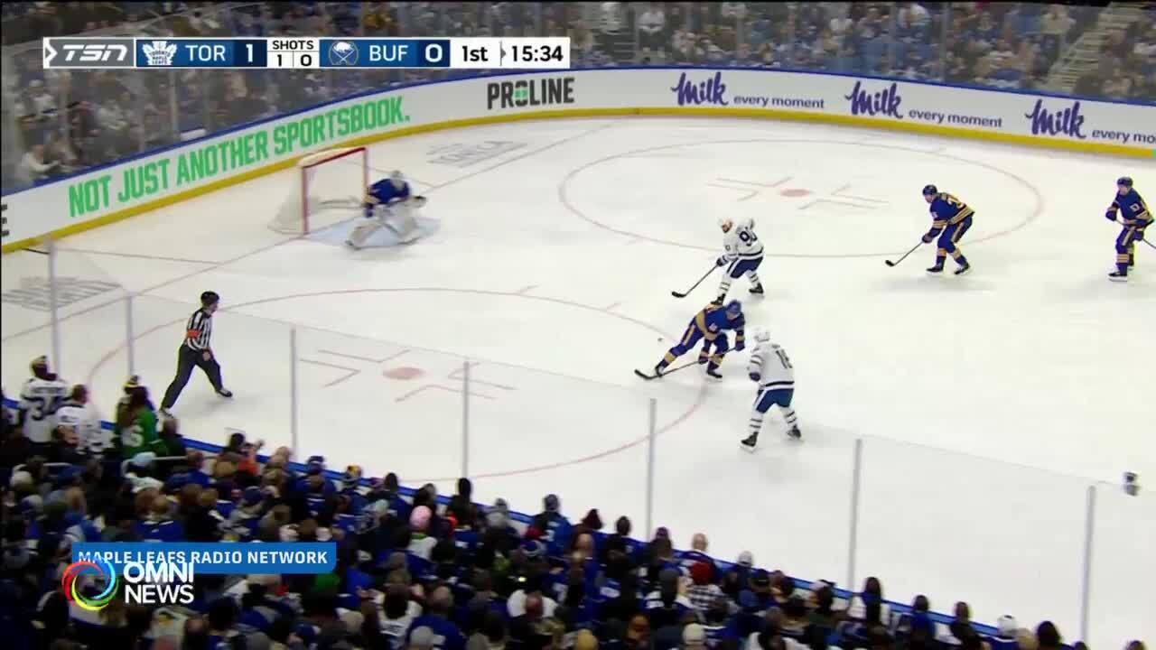 多伦多枫叶队凭着新加盟中锋Ryan O’Reilly大演帽子戏法，主场以6比3击败水牛城军刀队