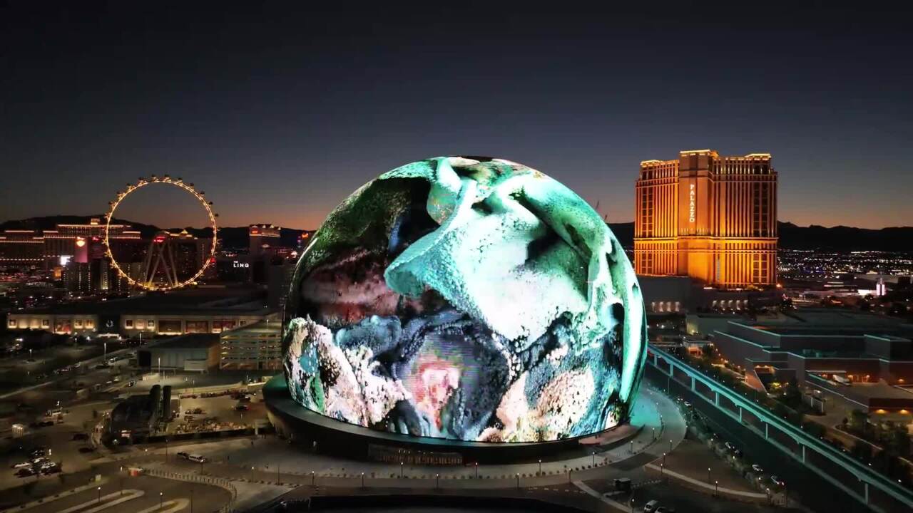 See the Las Vegas Sphere transform into Earth, Mars and the moon