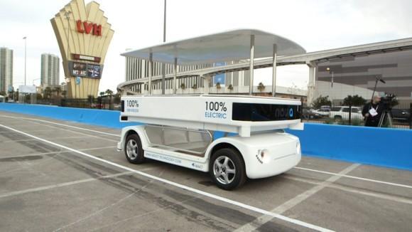 Navia self-driving shuttle at CES 2014