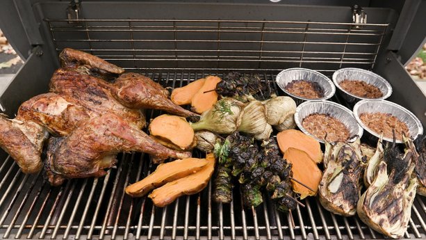 Thanksgiving Turkey Dinner on a Grill 