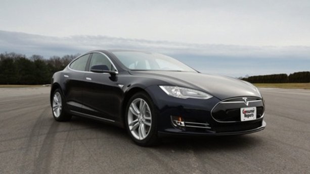 2013 Tesla Model S in testing
