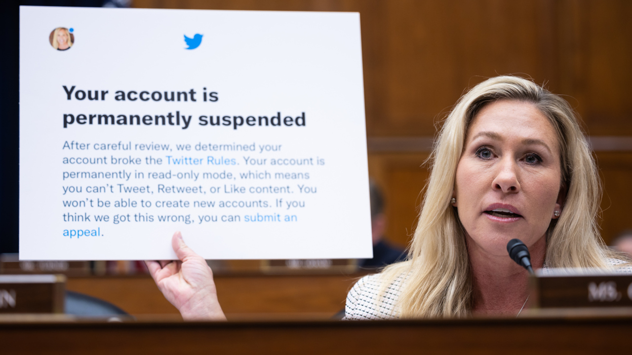 Marjorie Taylor Greene lashes out at Twitter execs over account suspension