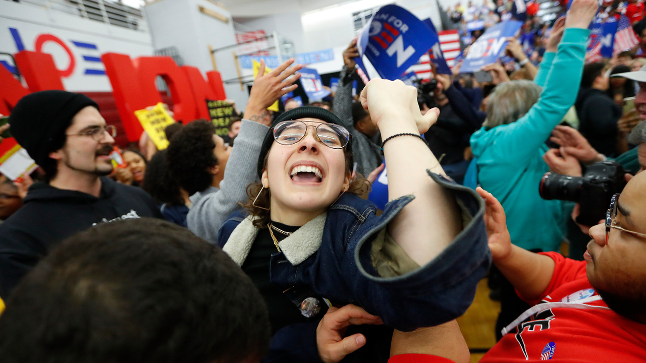 Symone Sanders gets knocked down by protesters at Biden rally