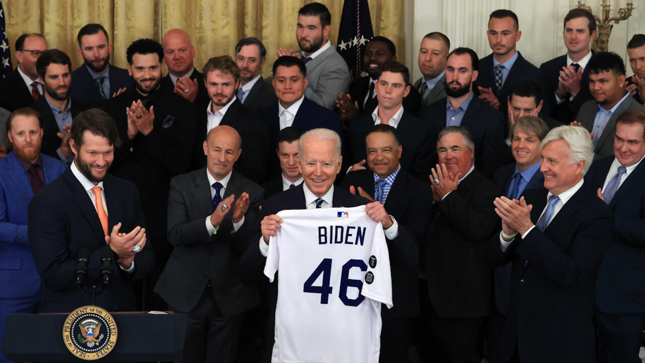 Biden welcomes World Series champion Dodgers to the White House, nixing Trump-er..