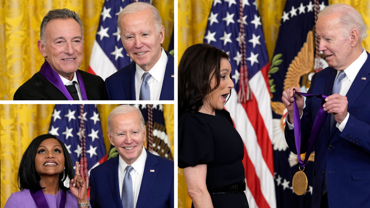 Biden pulls best dad jokes to honor Julia Louis-Dreyfus, Mindy Kaling and Bruce Springsteen