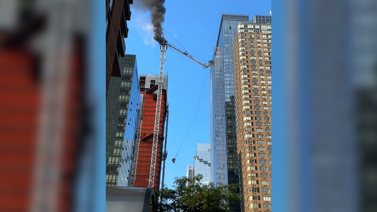 Six Injured After Construction Crane Catches Fire In NYC And Hits ...