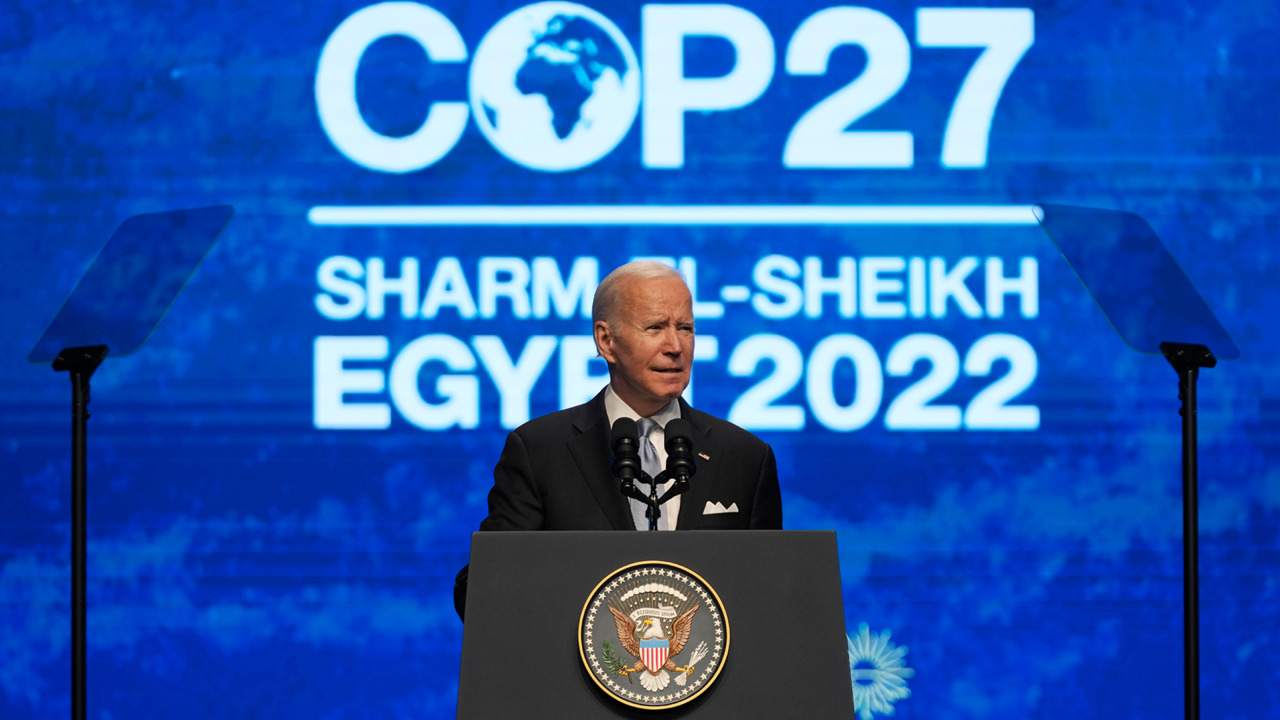 Biden touts 'unprecedented' U.S. actions at Egypt climate summit