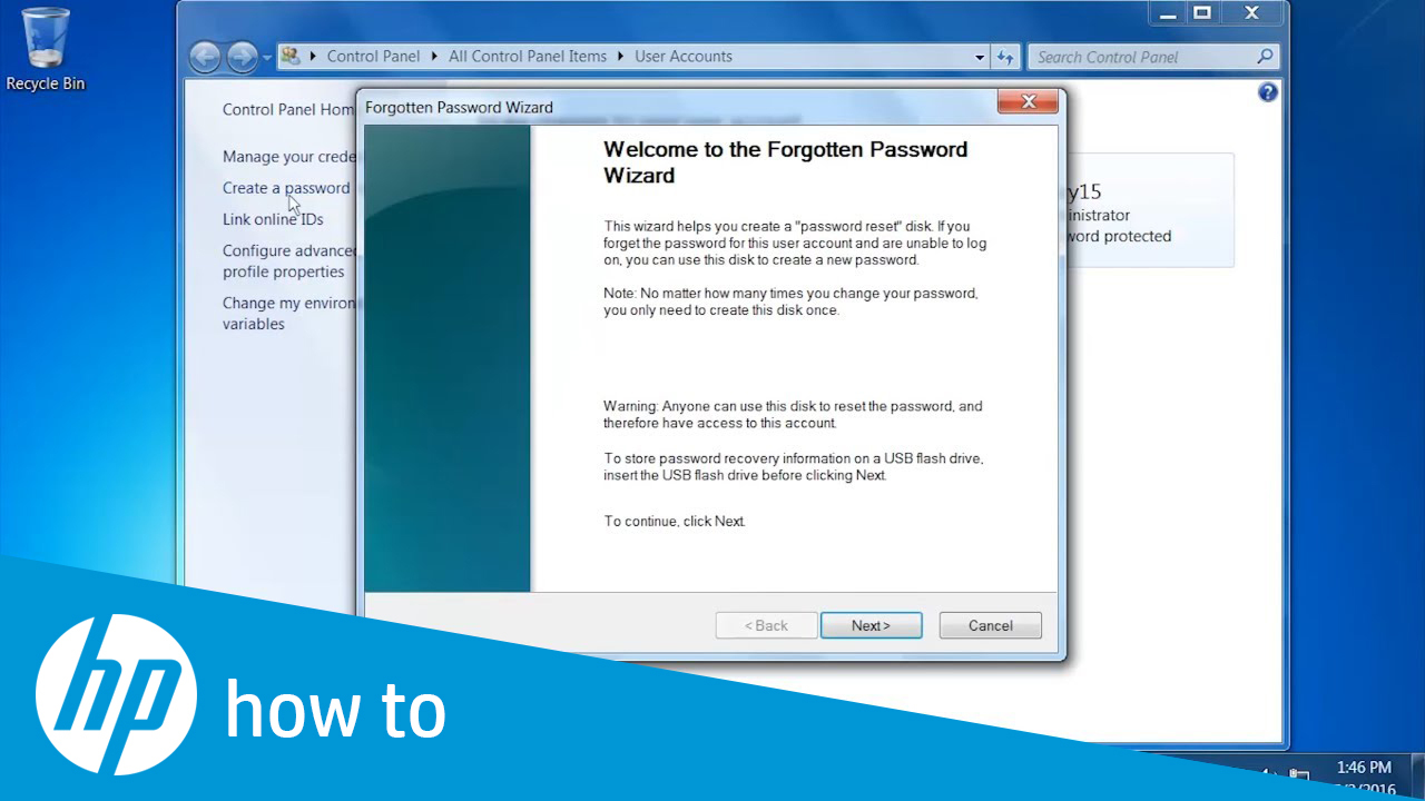 create windows 8.1 password reset disk