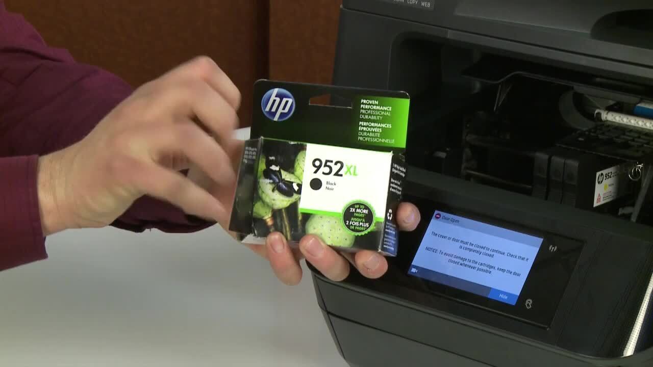 Replacing an Ink Cartridge in the HP OfficeJet Pro 8720 Printer - HP Inc  Video Gallery - Products