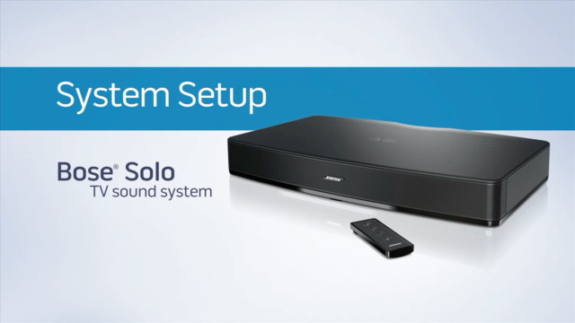 Bose® Solo TV sound system - ボーズ製品サポート