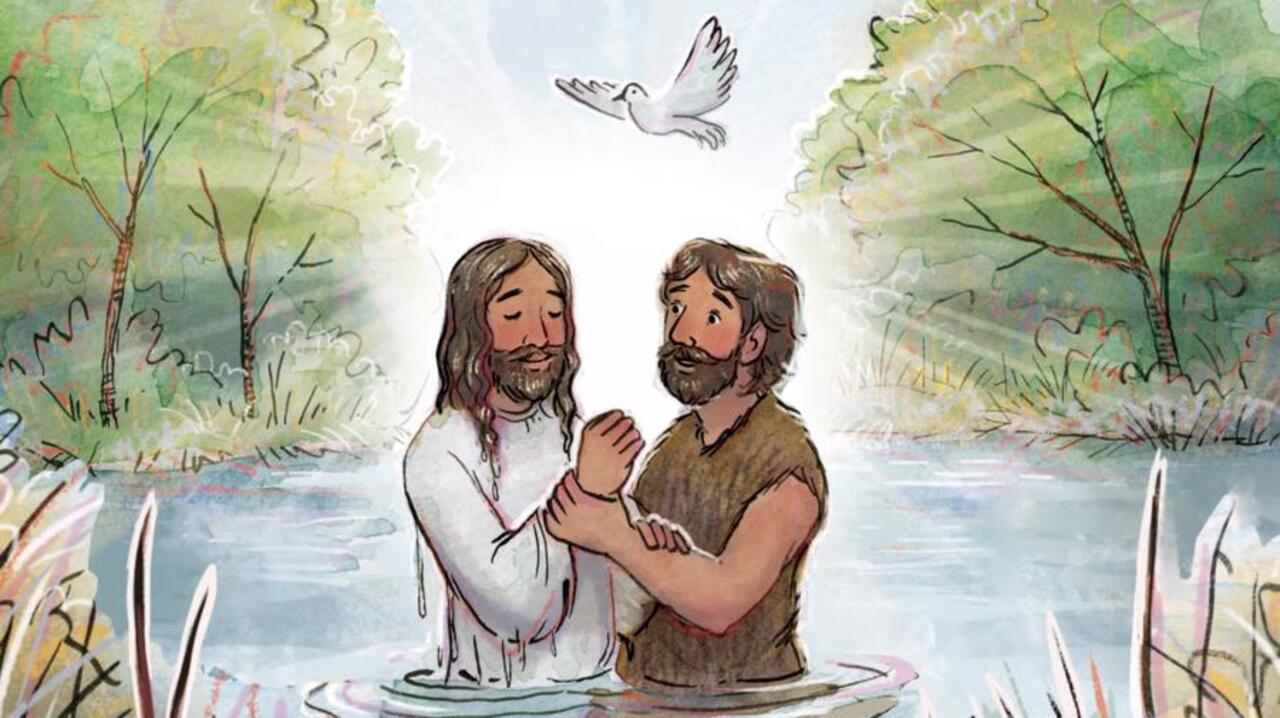 jesus baptism dove clipart